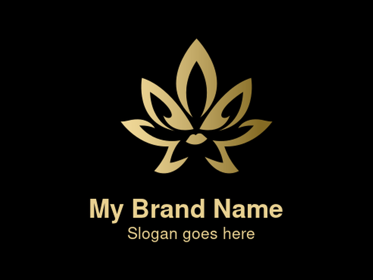 Elegant Gold Lotus Flower Symbol Logo Design for Luxurious Spa and Wellness Industry Branding